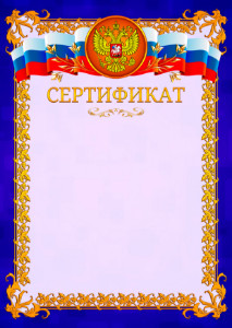 Шаблон официального сертификата №7