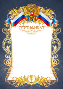 Шаблон официального сертификата № 12 Шаблон официального сертификата № 12