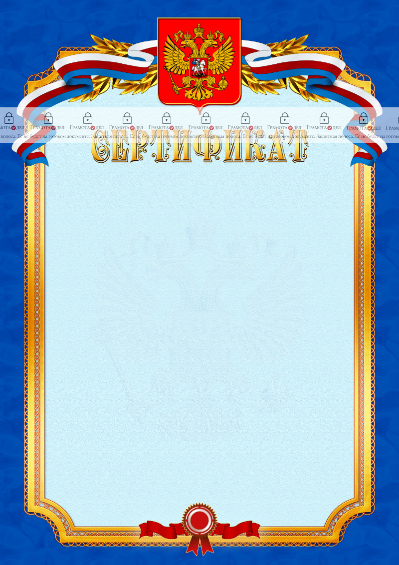 Шаблон официального сертификата №10