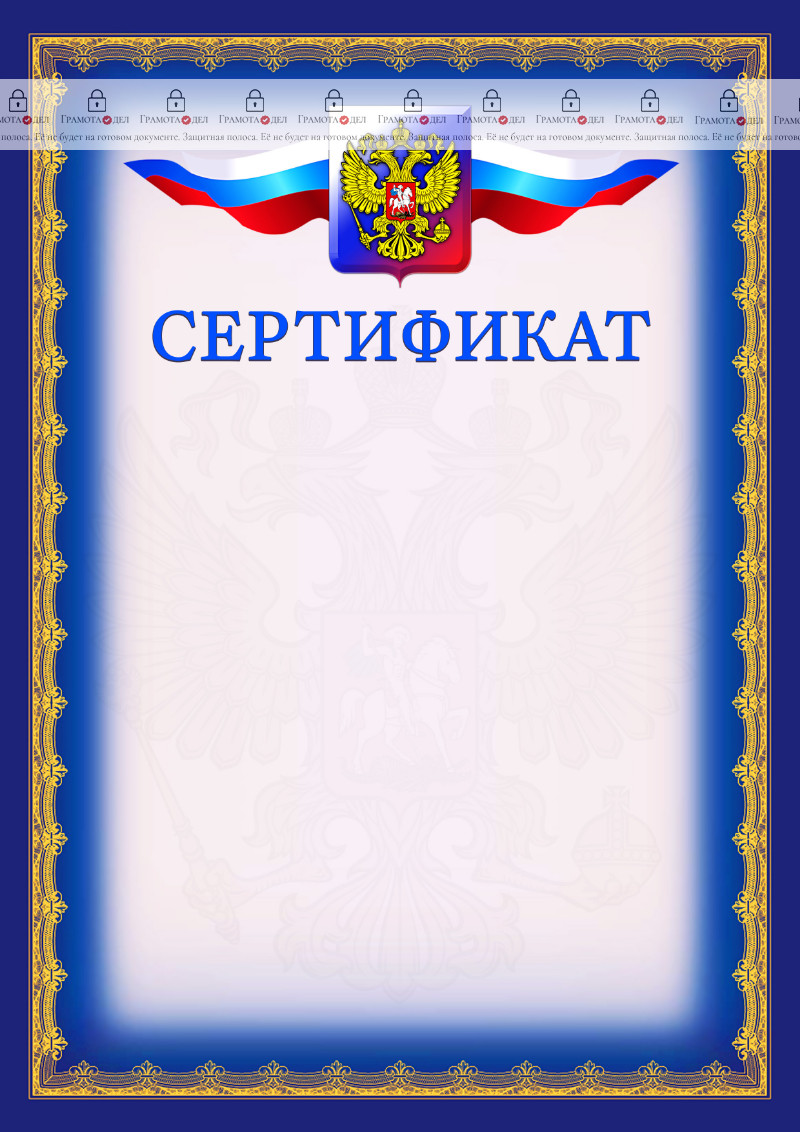 Шаблон официального сертификата №6